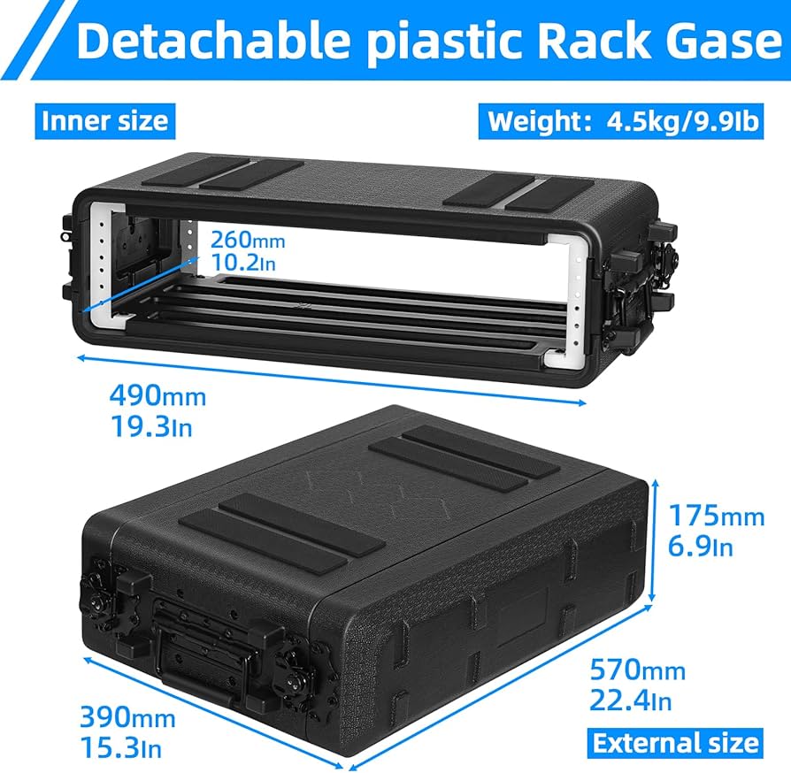 Amazon.co.jp: ECGOIOE 2U ラックケース 浅い深さ12インチ、19インチ