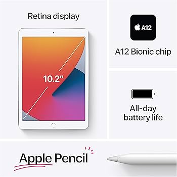 Amazon.com : Apple 2020 iPad 10.2-inch, Wi-Fi, 128GB - Silver