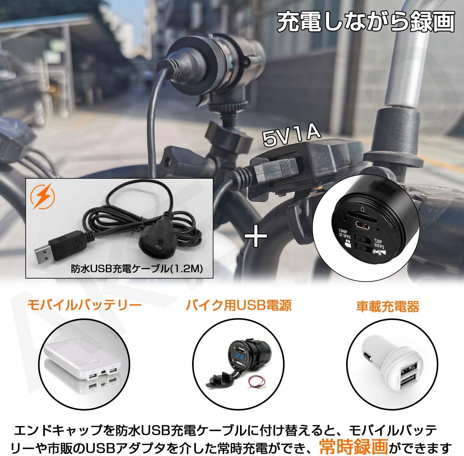 Amazon.co.jp: アキーヨ バイク用ドライブレコーダー 自転車 二輪車