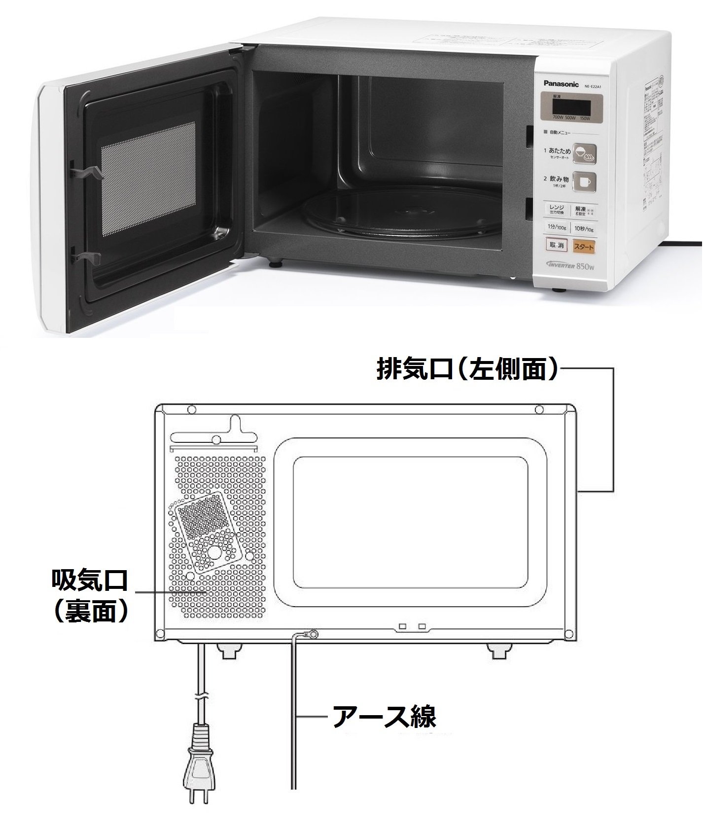 Amazon | パナソニック 電子レンジ 単機能 22L ヘルツフリー ホワイト