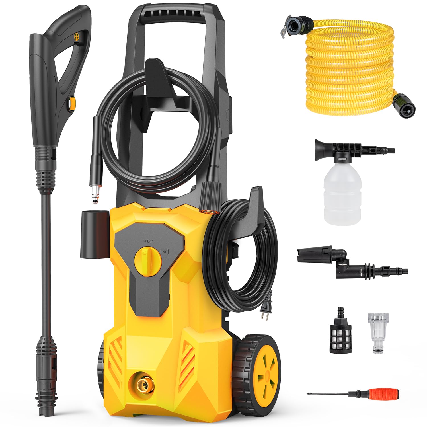 Amazon | Amison 高圧洗浄機 3種類のノズル付き 27mの作業範囲 最大