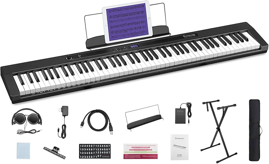 Amazon | Starfavor電子ピアノ 88鍵盤 セミウェイテッドキーボード