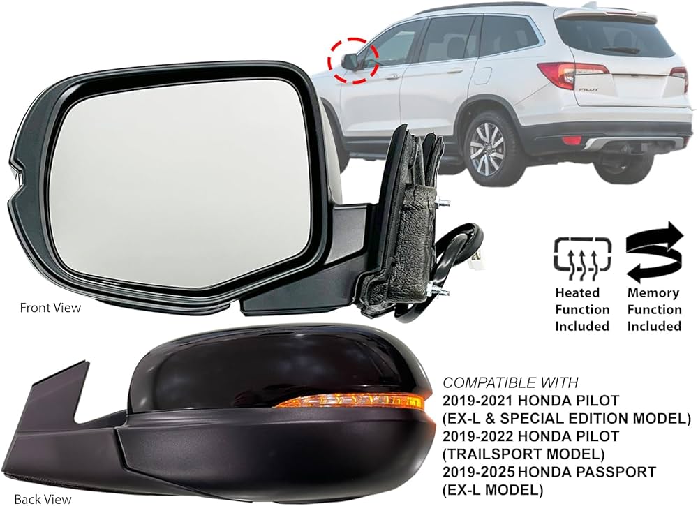 APA Replacement for Exterior Rear View Mirror 2019-2022 Pilot 2019