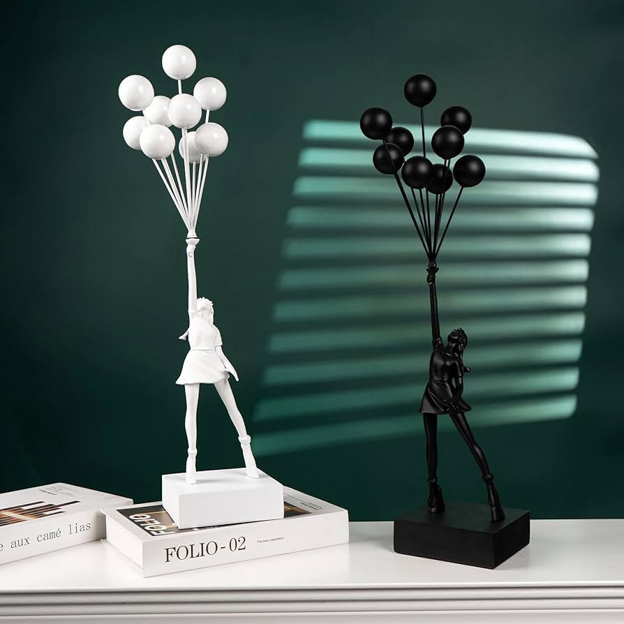 Amazon.co.jp: アートバルーンガール像バンクシーフライングバルーン