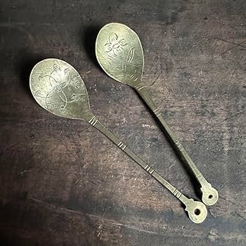 Amazon.co.jp: スッカラ 薬匙 中国 韓国 李朝 スプーン 朝鮮工芸 真鍮