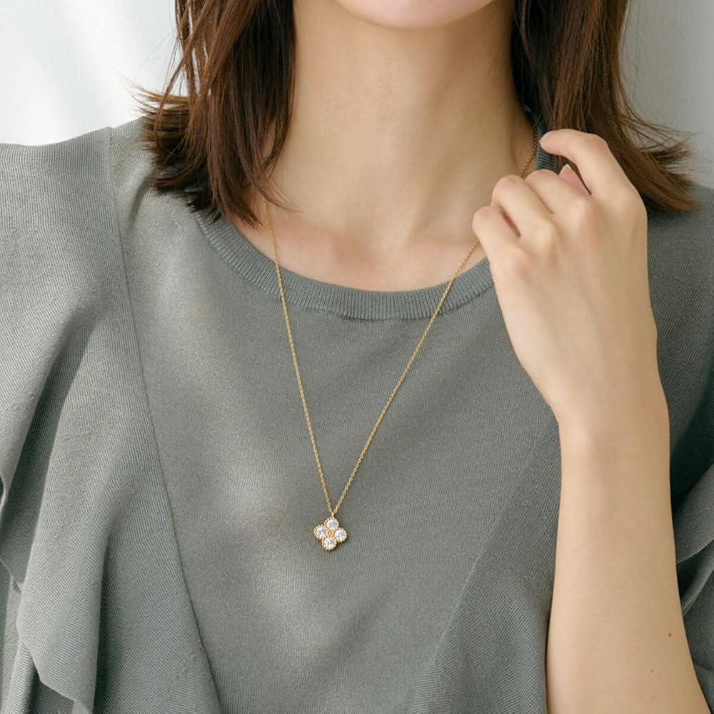 Amazon | [リエリィ] 磁気ネックレス クローバーネックレス