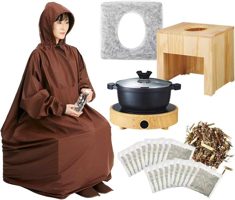 Amazon.co.jp: 【よもぎ蒸しセット！】 角型イス - ブラウン高級長袖