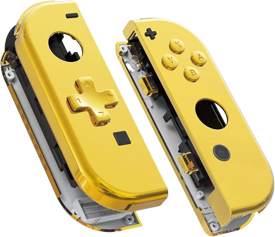 Amazon.com: eXtremeRate Chrome Gold Joycon Handheld Controller