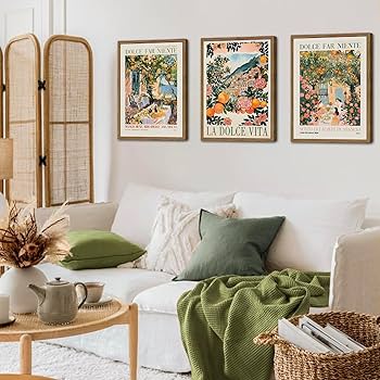 Amazon.com: Italy Travel Wall Art Set of 3, Amalfi Coast Wall