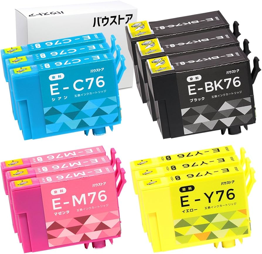 Amazon.co.jp: EPSON エプソン IC4CL76 IC76 12個セット 互換インク