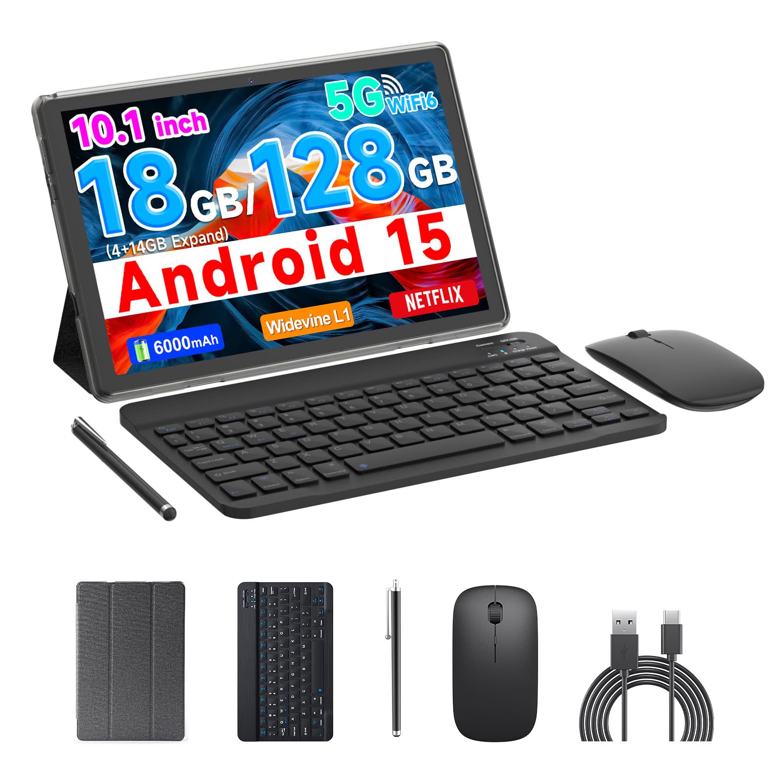 Amazon.com : COOPERS Tablet Android 15, 10 inch Tablet 18GB RAM+