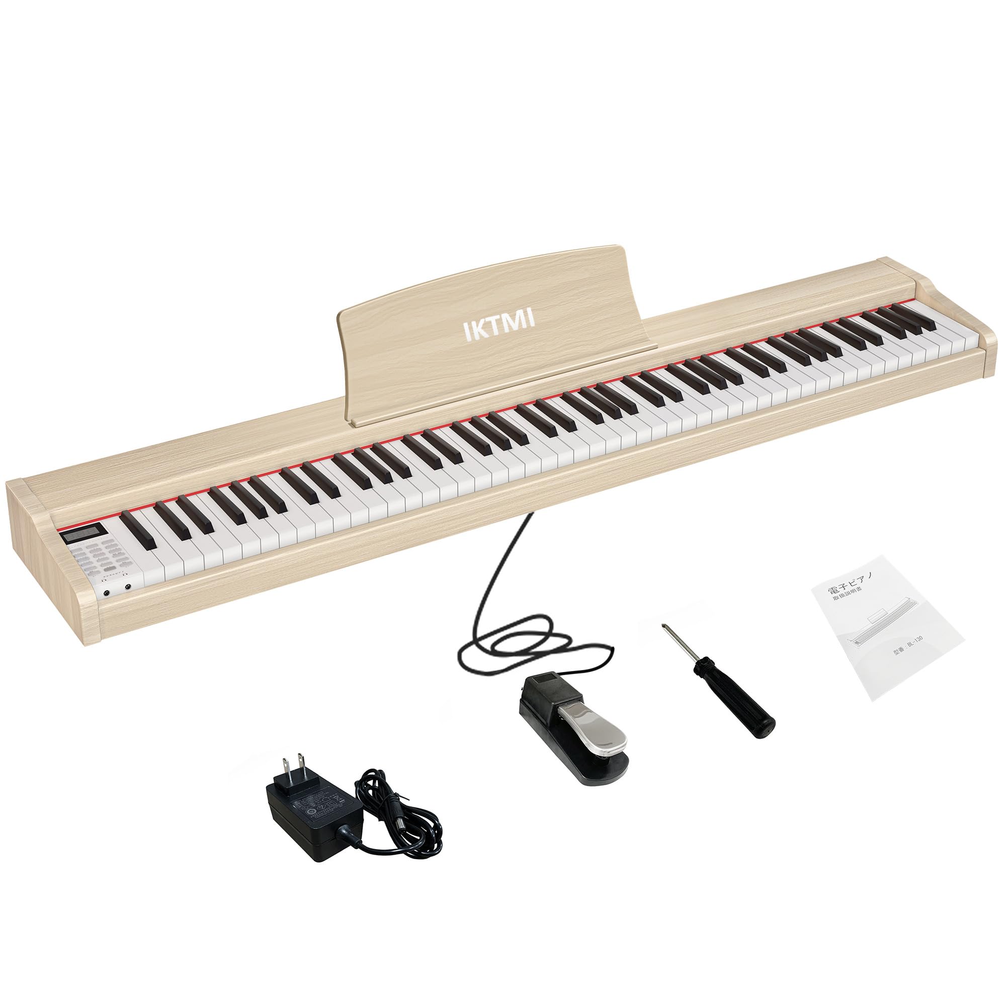 Amazon | IKTMI 電子ピアノ 88鍵盤 ペダル付き 木製 電子 ピアノ 88鍵