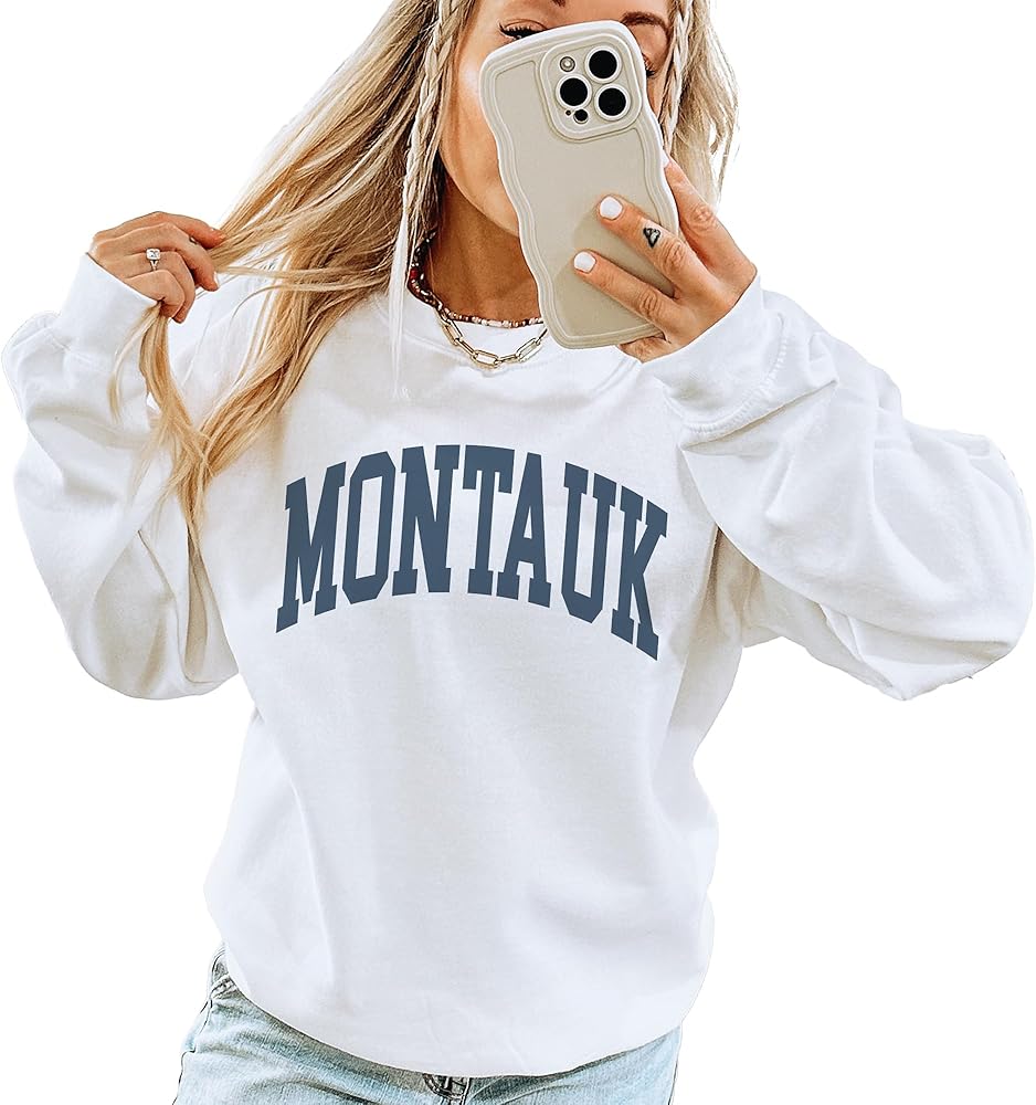 Amazon.com: Montauk Sweatshirt, New York Pullover, Faded Vintage