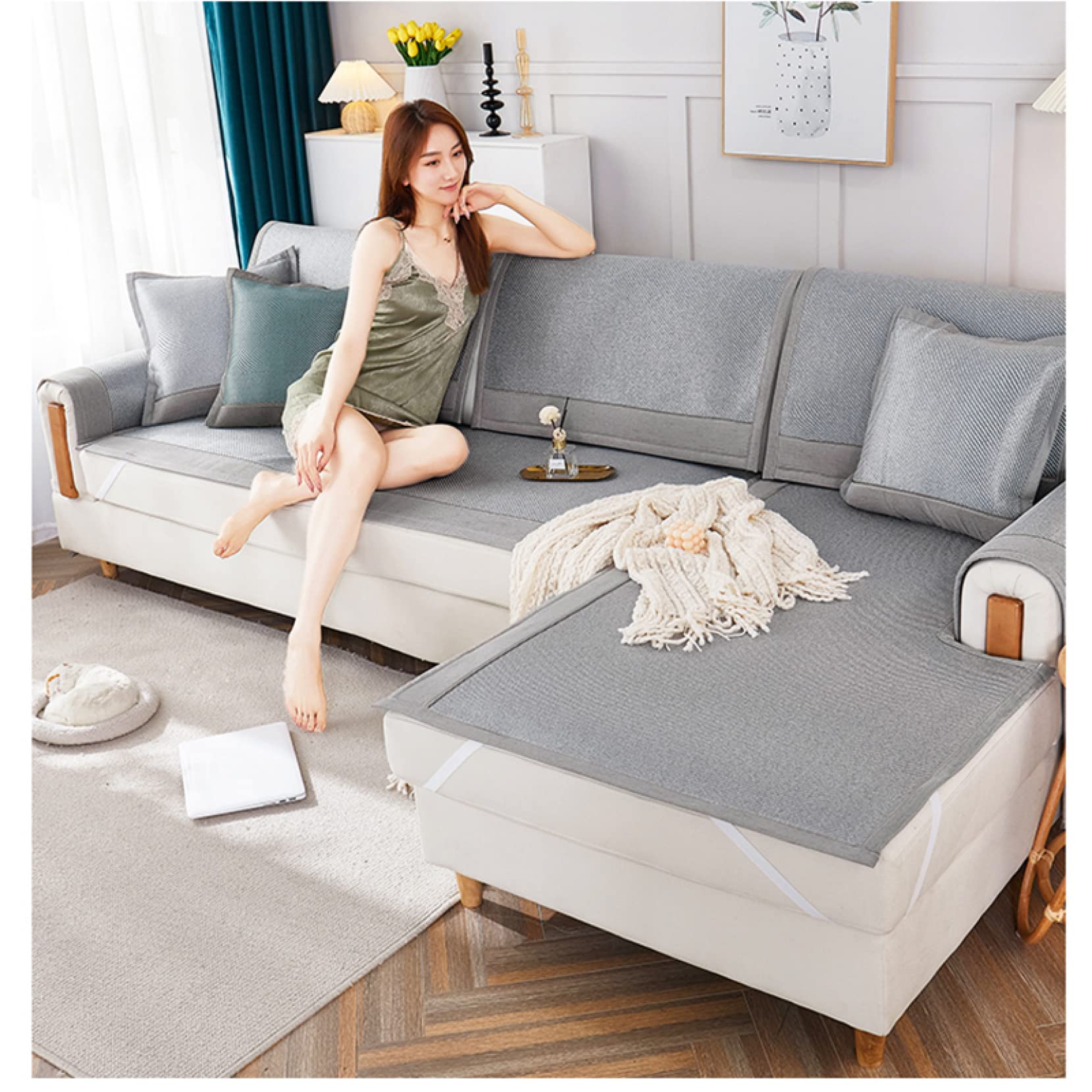 Amazon｜マルチカバー カウチ ソファカバー 無地 インテリア ソファー