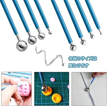 Amazon.co.jp: DanYun 粘土 丸棒 細工棒 粘土道具 セット 9本セット 18