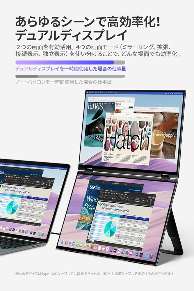 Amazon.co.jp: EHOMEWEI デュアルモニター モバイルモニター 15.6