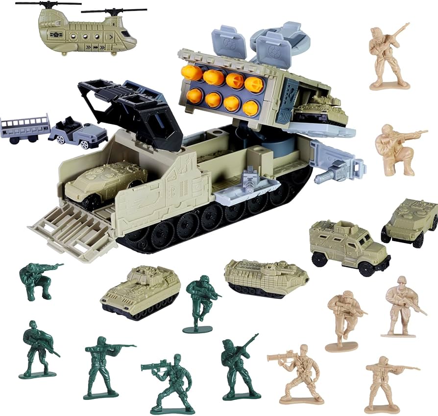 Amazon.co.jp: FANELEQU ミリタリー装甲車両おもちゃセット 陸軍の男性