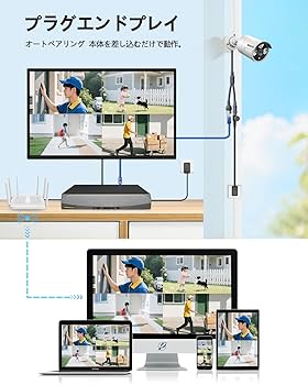 Amazon.co.jp: 【4K800万画素録画機・AI人体検知】 OOSSXX 防犯カメラ