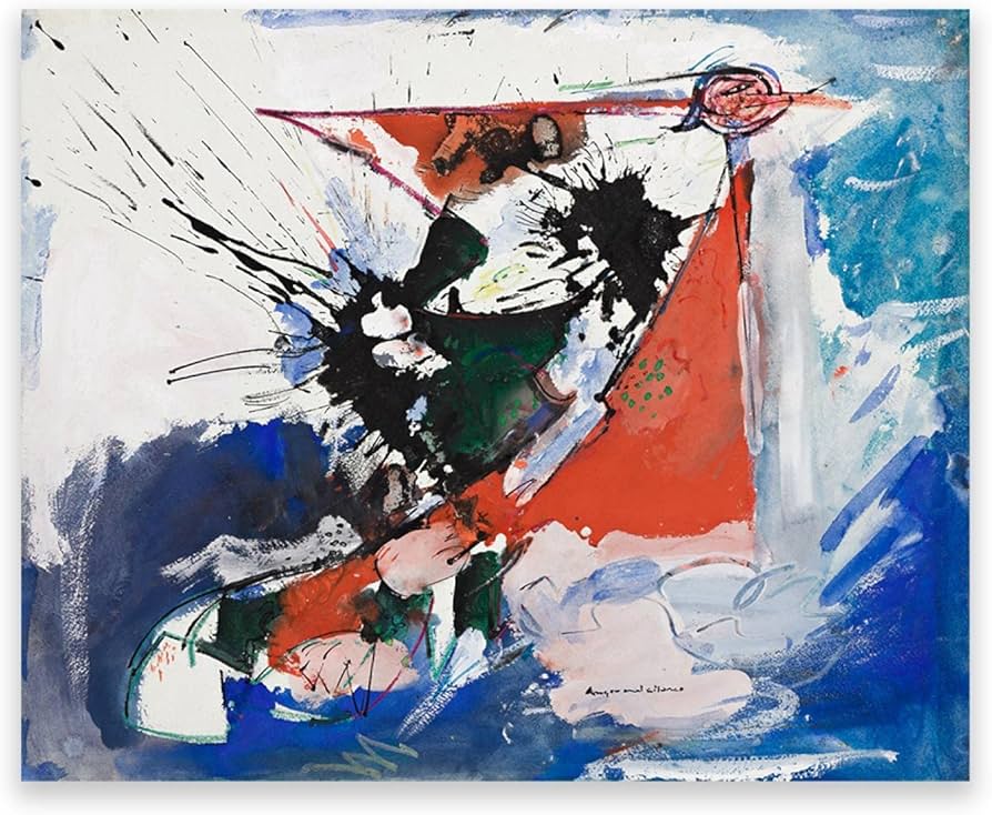 Amazon.co.jp: ハンス・ホフマン現代抽象画ウォールアート（怒りの沈黙