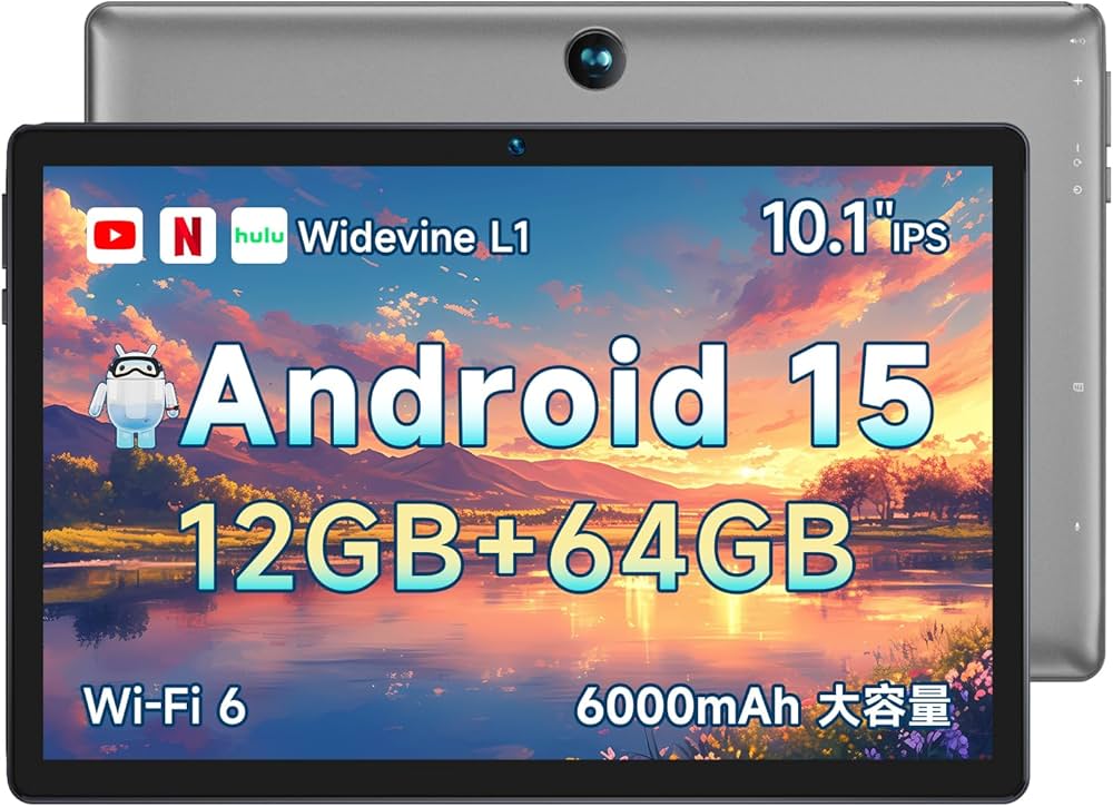 Amazon.co.jp: 【android15 タブレット 10インチ wi-fiモデル】12GB+