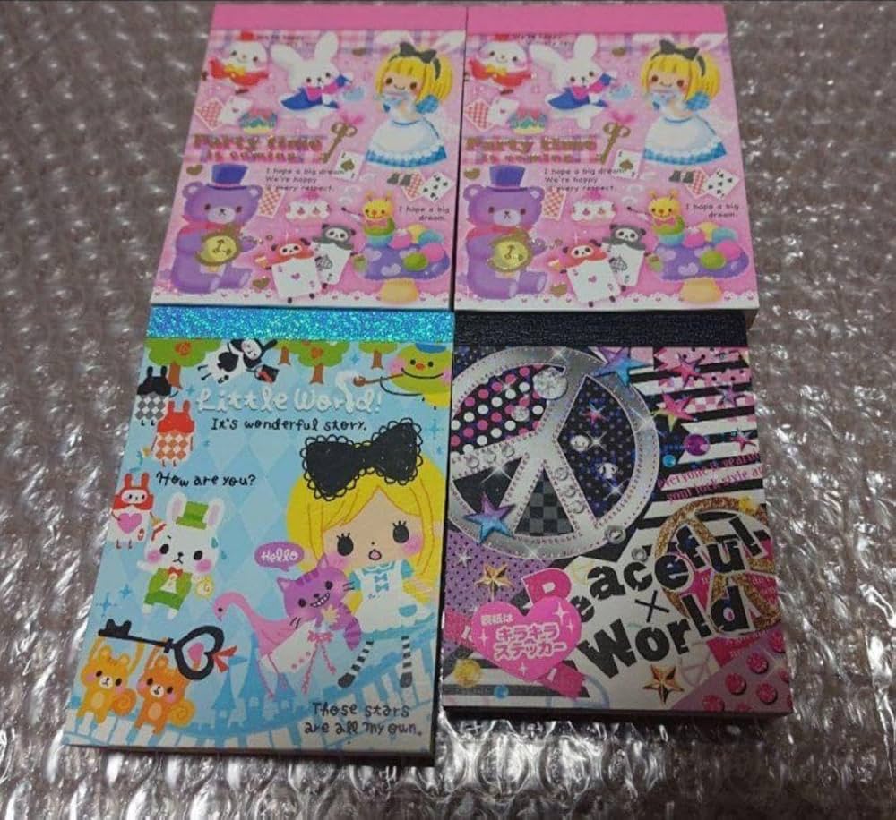 Amazon.co.jp: 平成レトロ メモ帳 アリス 他 計4冊 ステッカー