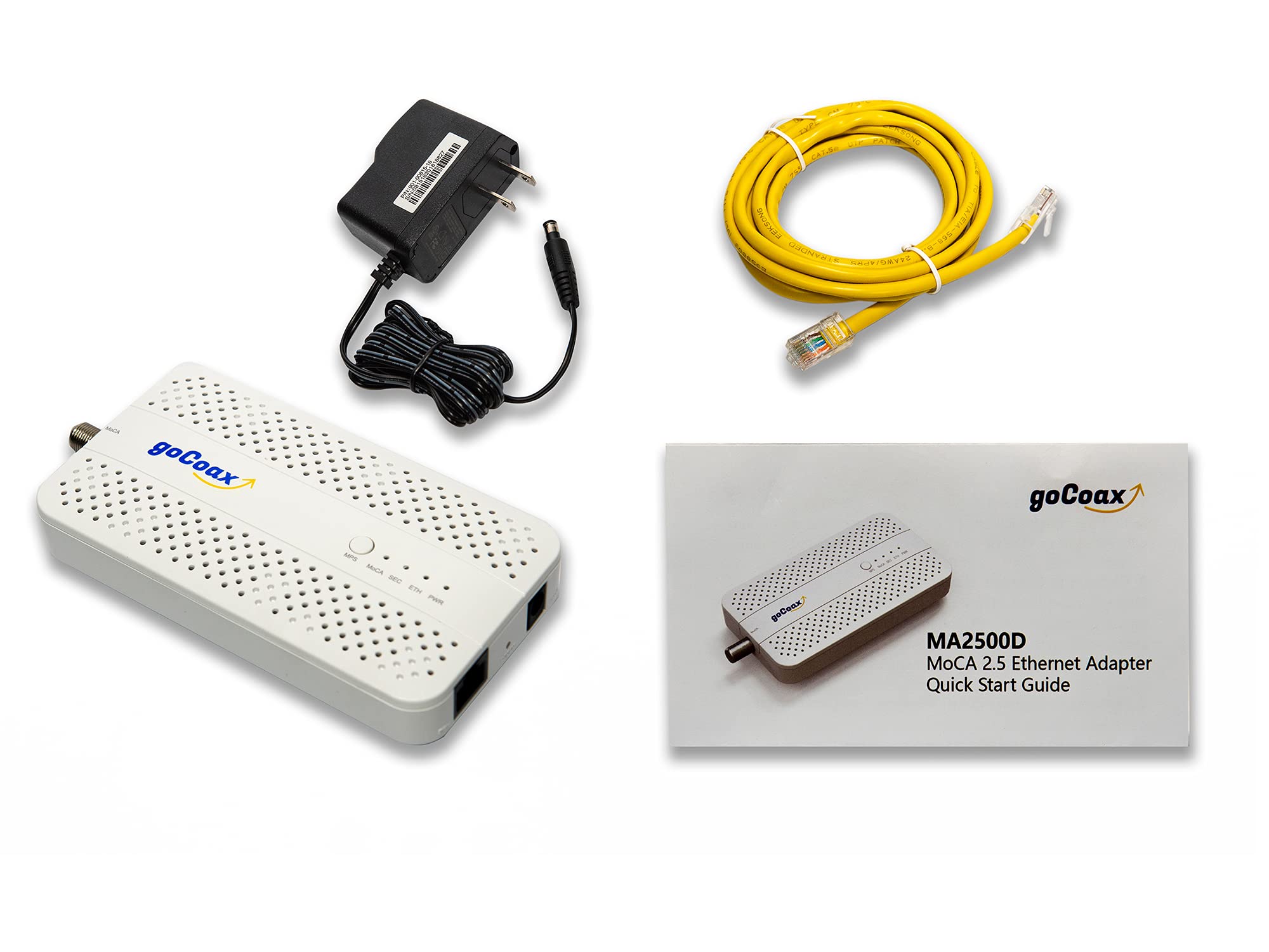 goCoax MoCA 2.5 Adapter with 2.5GbE Ethernet Port. MoCA 2.5. 1x