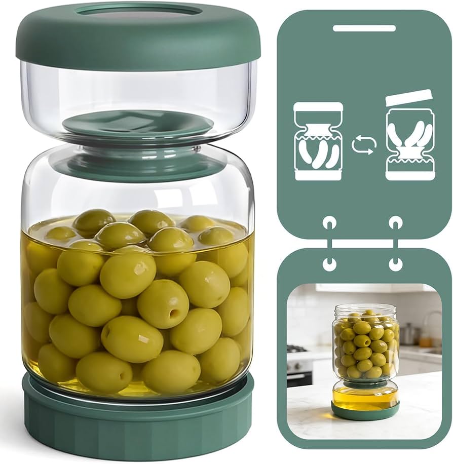 Amazon.com: Luvan Glass Pickle Jar, 34oz Pickle Container with