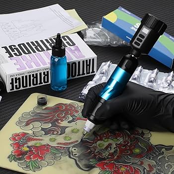 Draadloze Tattoo Machine Set - Tattoo Kit met 1500mAh LED-Digital