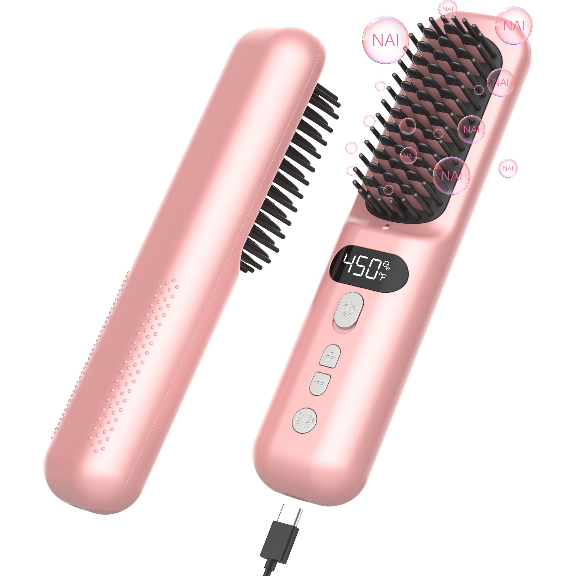 Amazon.com : Wireless Hair Straightener Brush - Portable