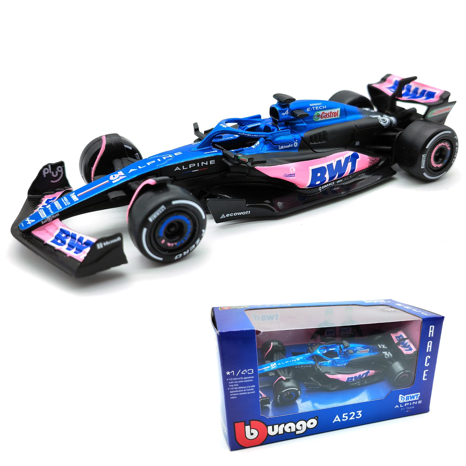 Amazon.com: JODIYAAH Bburago 1/43 F1 2023 Alpine F1 Team A523 31