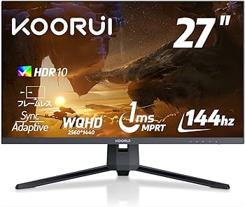 Amazon.co.jp: KOORUI 27 Inch Gaming Monitor, WQHD 2560 x 1440/VA