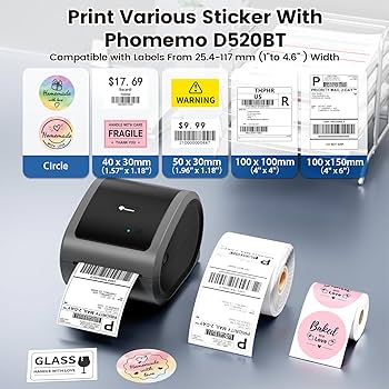 Amazon | Phomemo D520BT A6 ラベルプリンター サーマルラベル