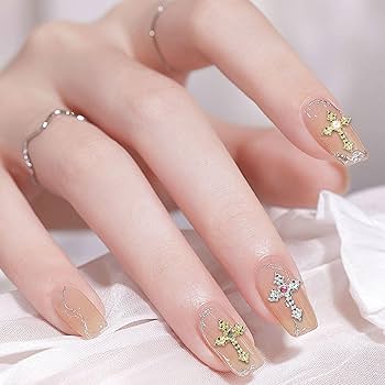 Amazon | ネイルパーツ 十字架 40個セット 3D 立体 キラキラ クロス