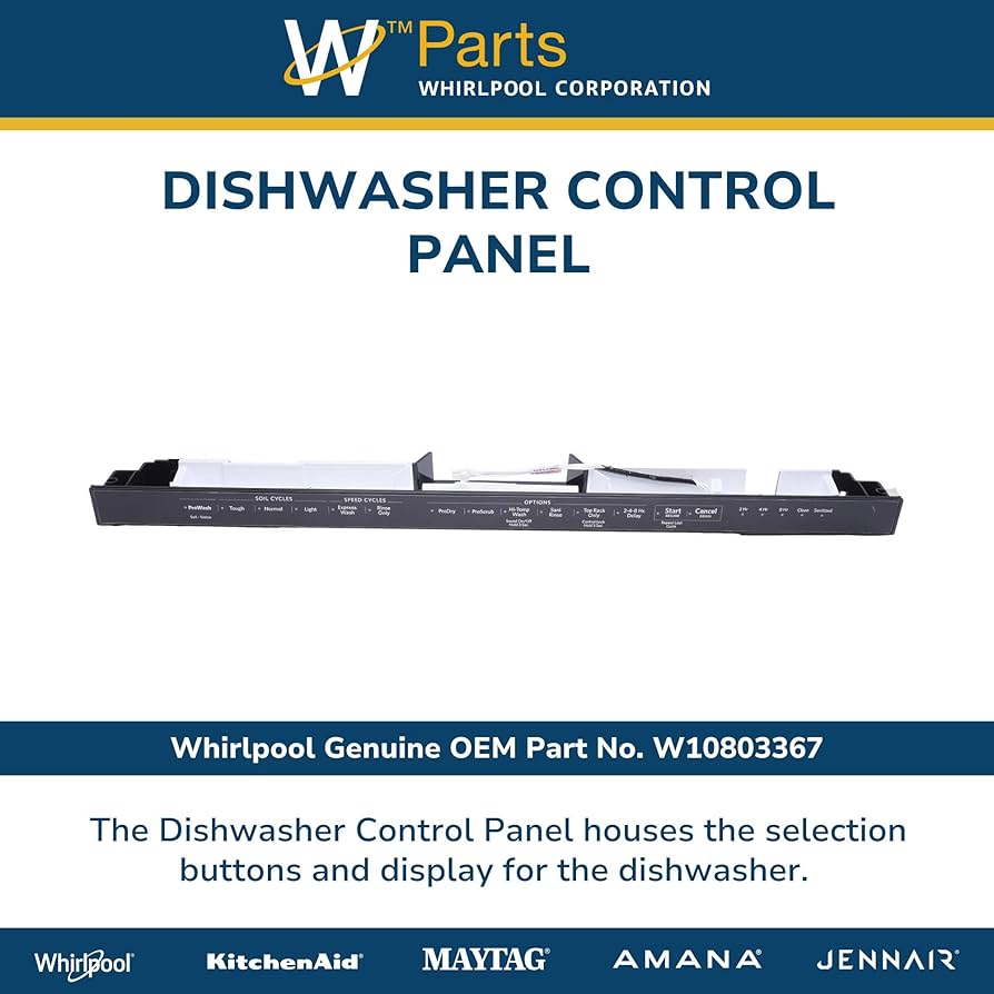 Amazon.com: Whirlpool W10803367 Dishwasher Touchpad Control Panel