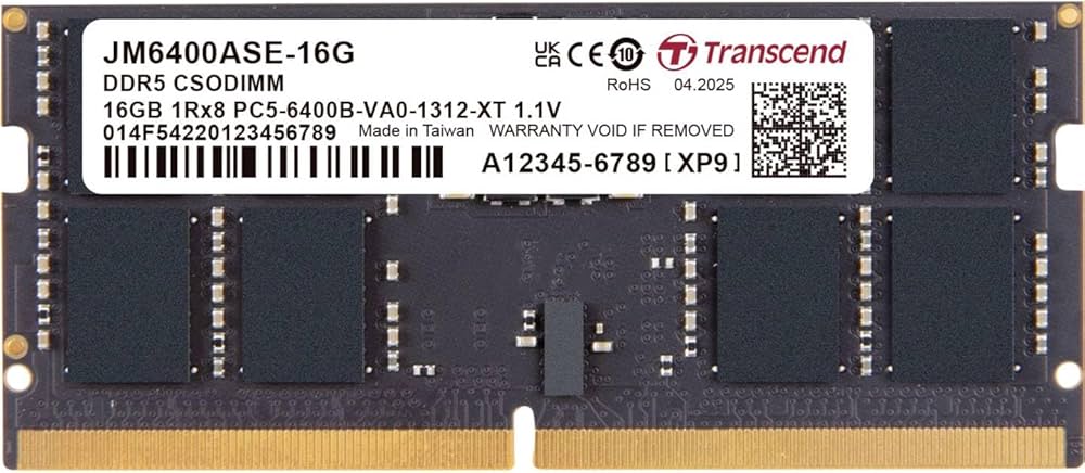 Amazon.in: Buy Transcend 16GB 6400MT/s DDR5 Non-ECC CL52 CSODIMM