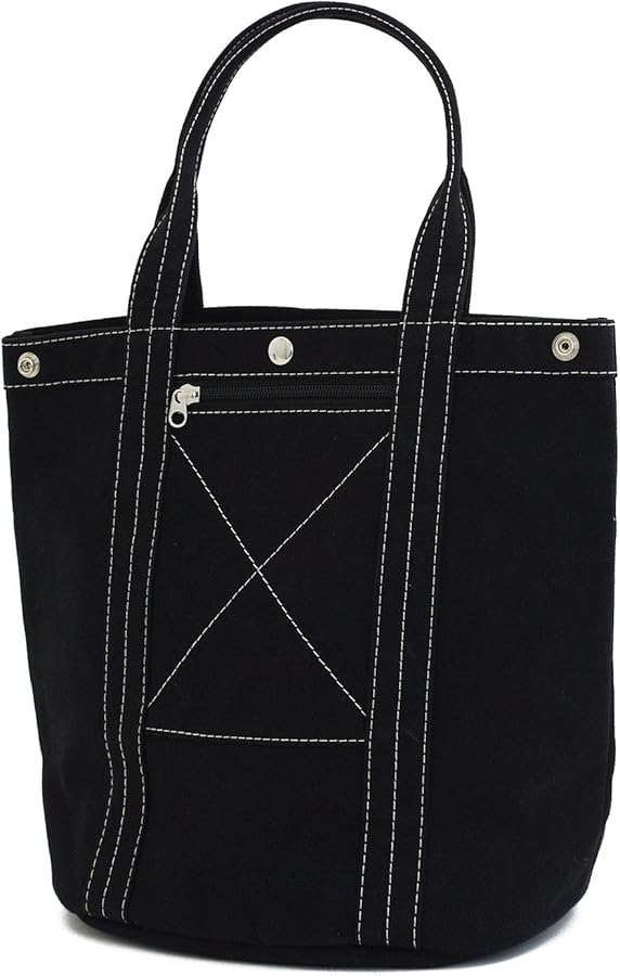 Amazon | 日乃本帆布 帆布 トートバッグ M 防水 No,217M (ブラック