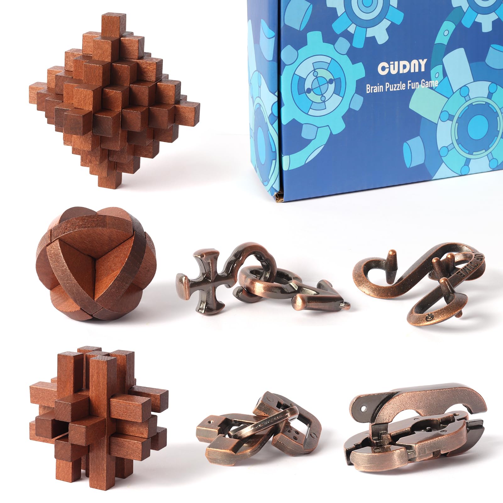 Amazon.com: CUDNY 7 Pieces Unlock Interlock Brain Teaser Games