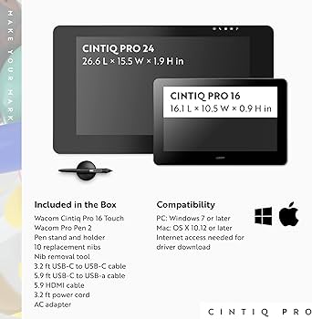Amazon.com: Wacom Cintiq Pro 16 Creative Pen and Touch Display