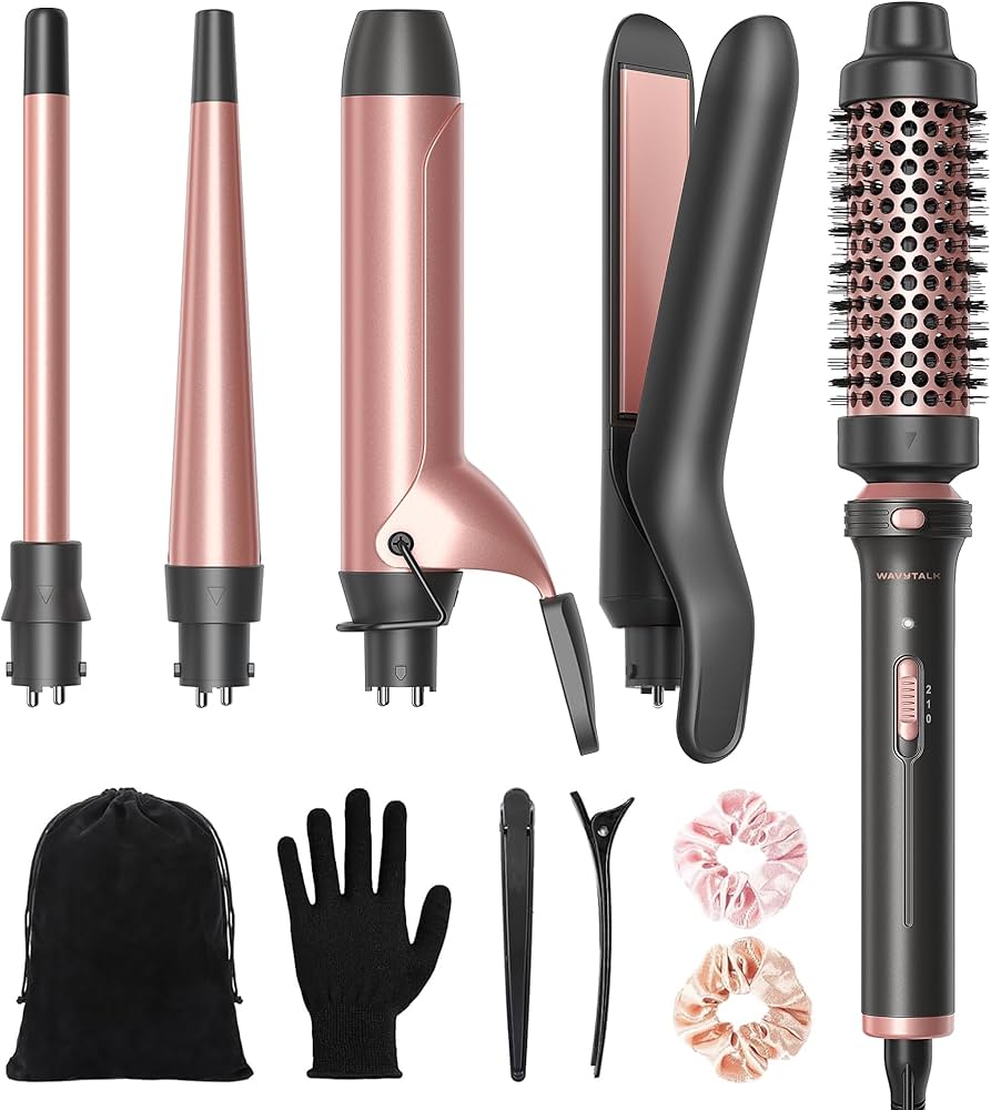 Amazon.com: Wavytalk 5 in 1 Curling Iron Set with Thermal Brush