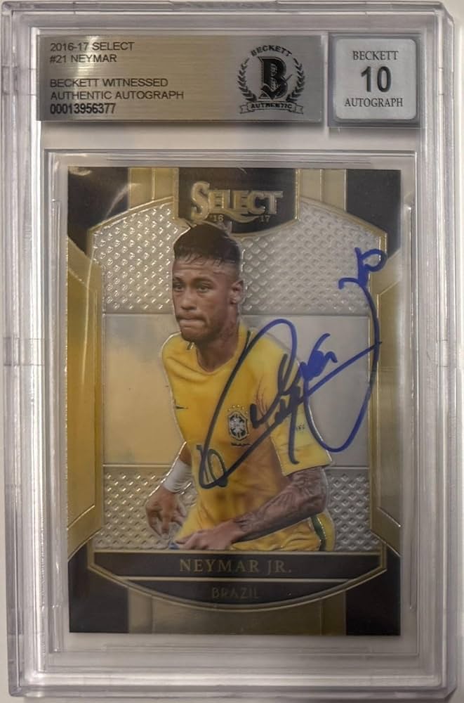 Neymar Jr Signed 2016-17 Panini Prizm Select #21 BAS Beckett Auto