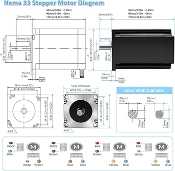 5 Axis CNC Controller Kit Nema 23 57mm Stepper Motor 3Nm 425 oz.in