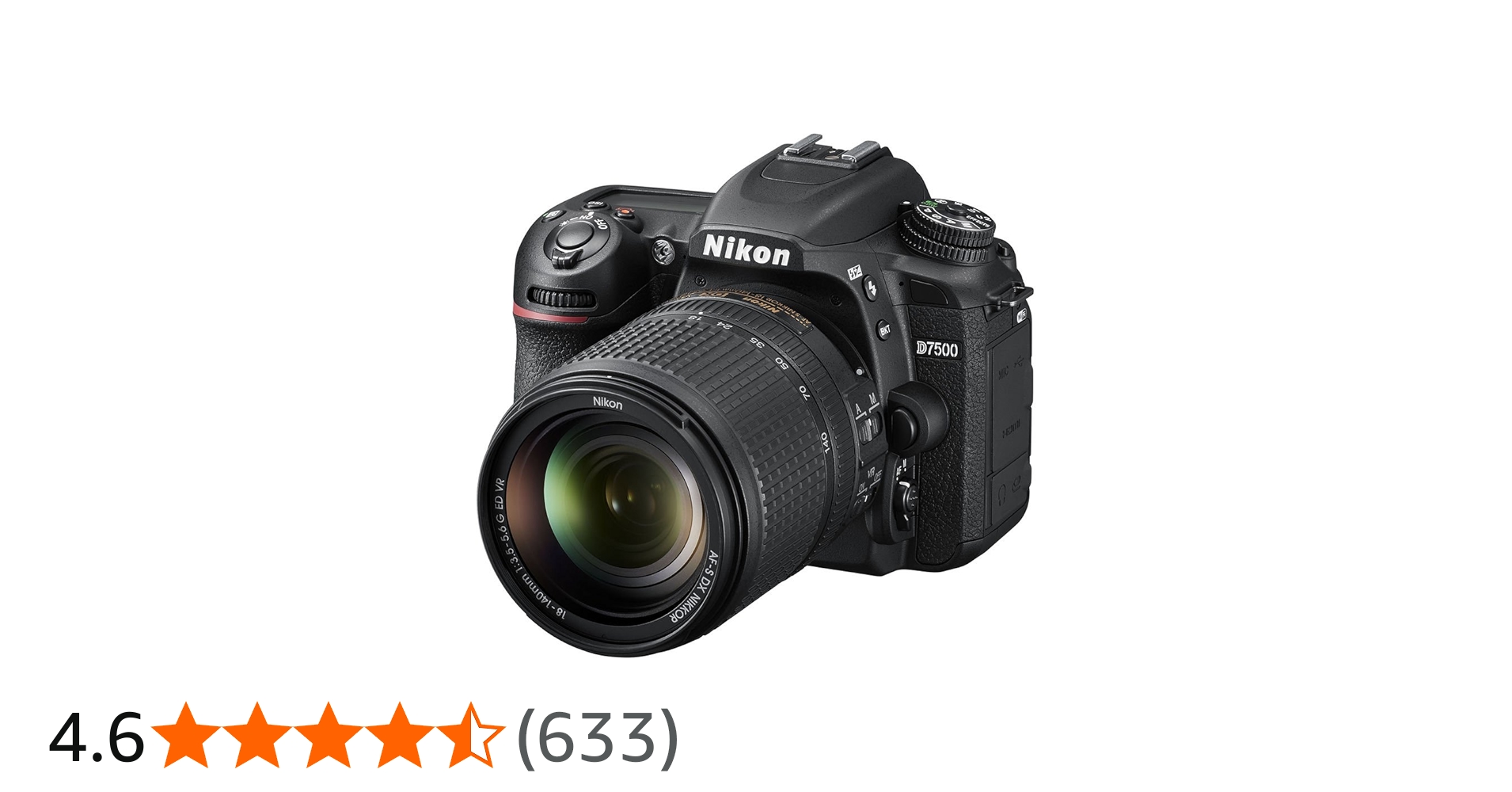 Amazon | Nikon D7500 DSLR 4K Video Camera [with 18-140mm Lens