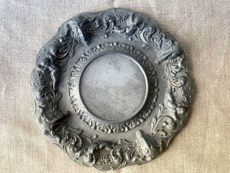 Amazon.co.jp: レア天使と悪魔のピュータープレート レリーフ フランス