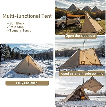 Amazon.com : Top Lander 2-4 Person Teepee Winter Tent with Wood