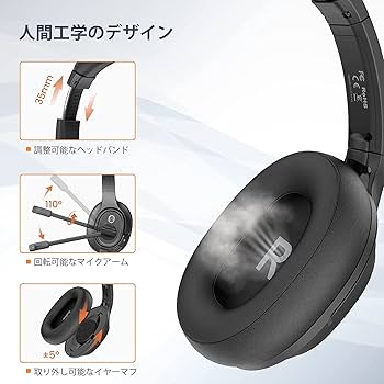 Amazon.co.jp: EKSA ヘッドセット USB接続 通話ノイズリダクション