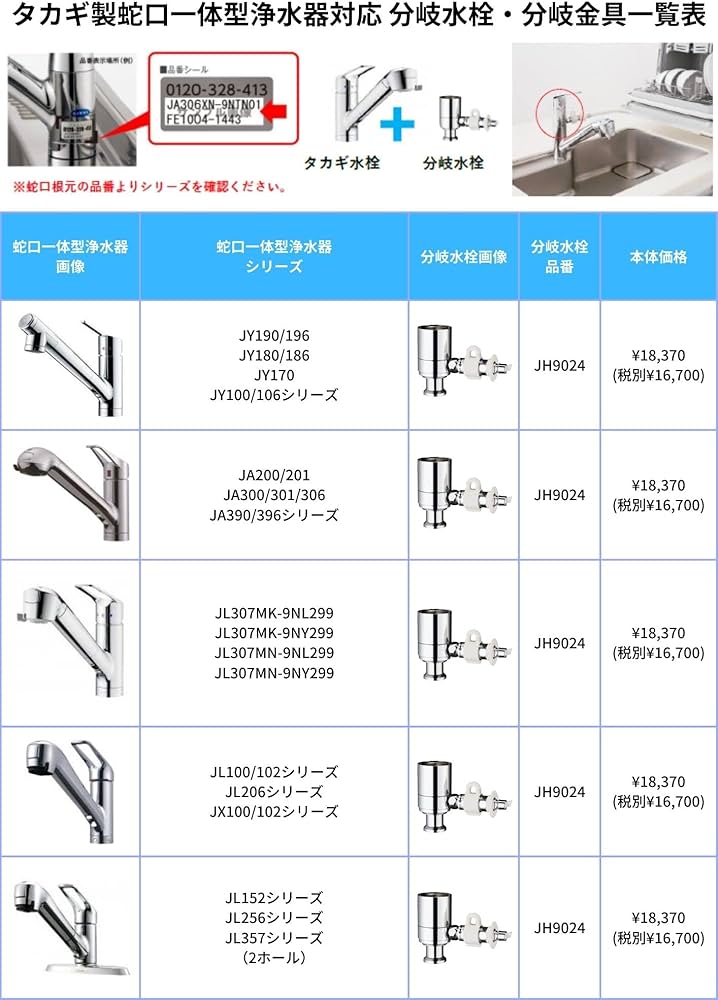 Amazon | JH9024 タカギ 食器洗い乾燥機専用 分岐水栓 みず工房エコ