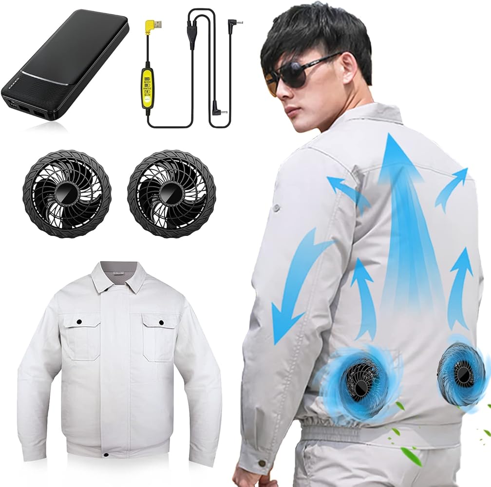 Amazon.co.jp: [KLIFE] 空調作業服 ファン付き 30000mAh大容量