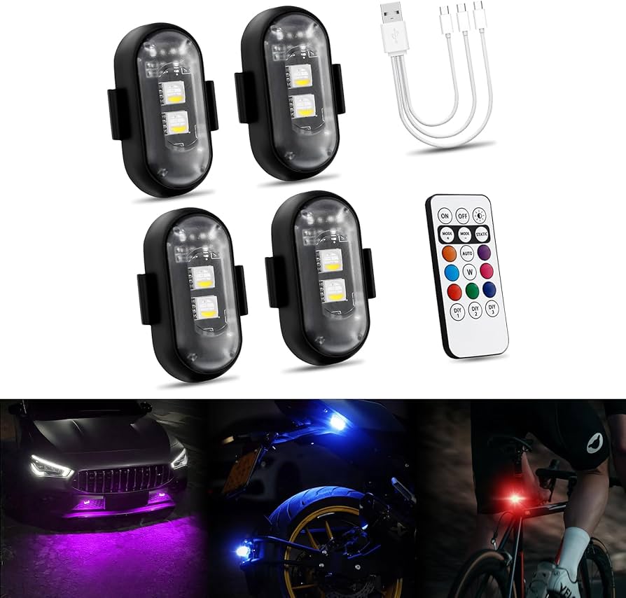 Amazon | Futwod ストロボライト 8色変化 リモコン付き 小型 点滅 USB