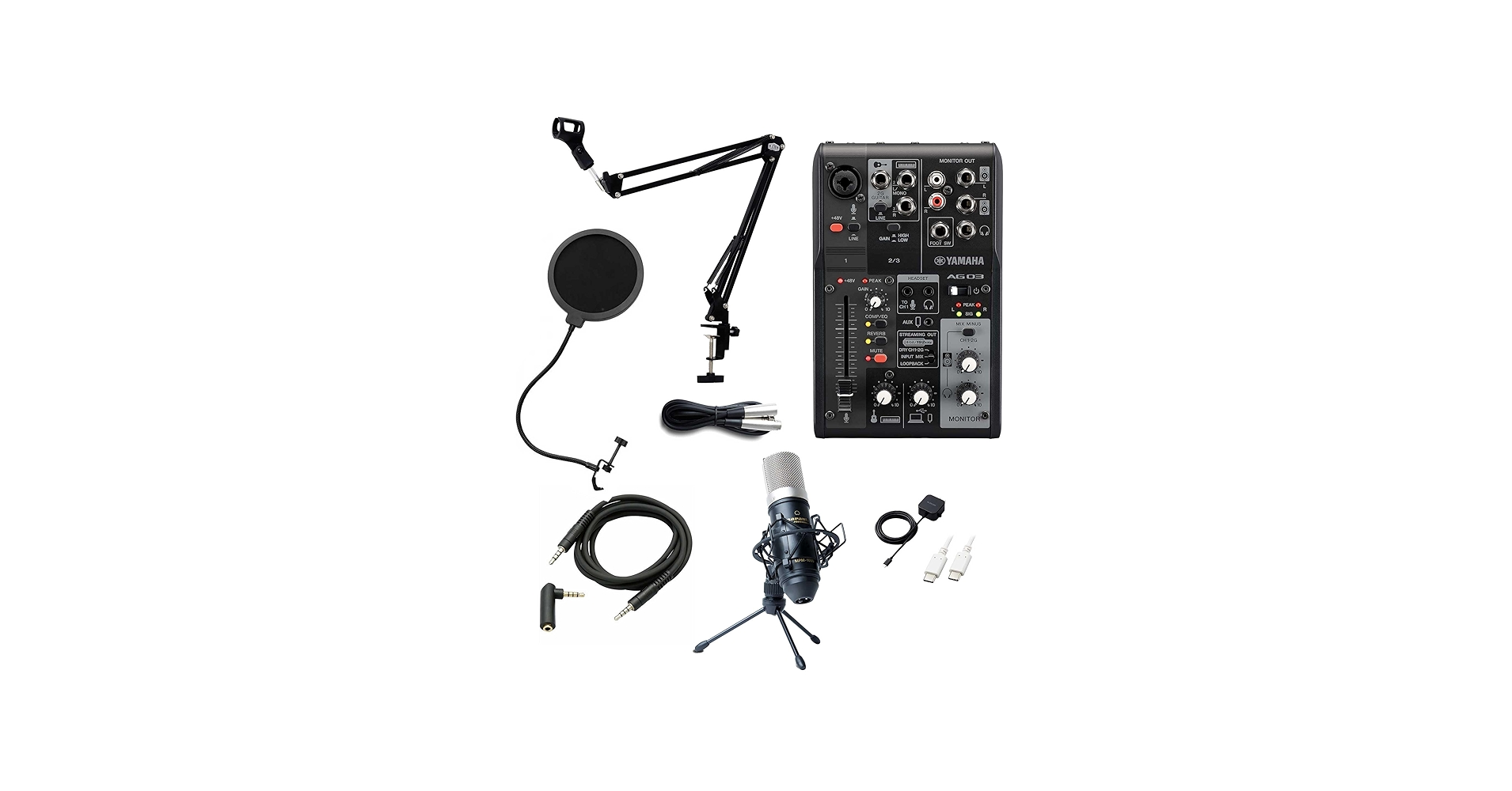 Amazon.co.jp: YAMAHA AG03MK2 iPhone配信セット アームスタンド