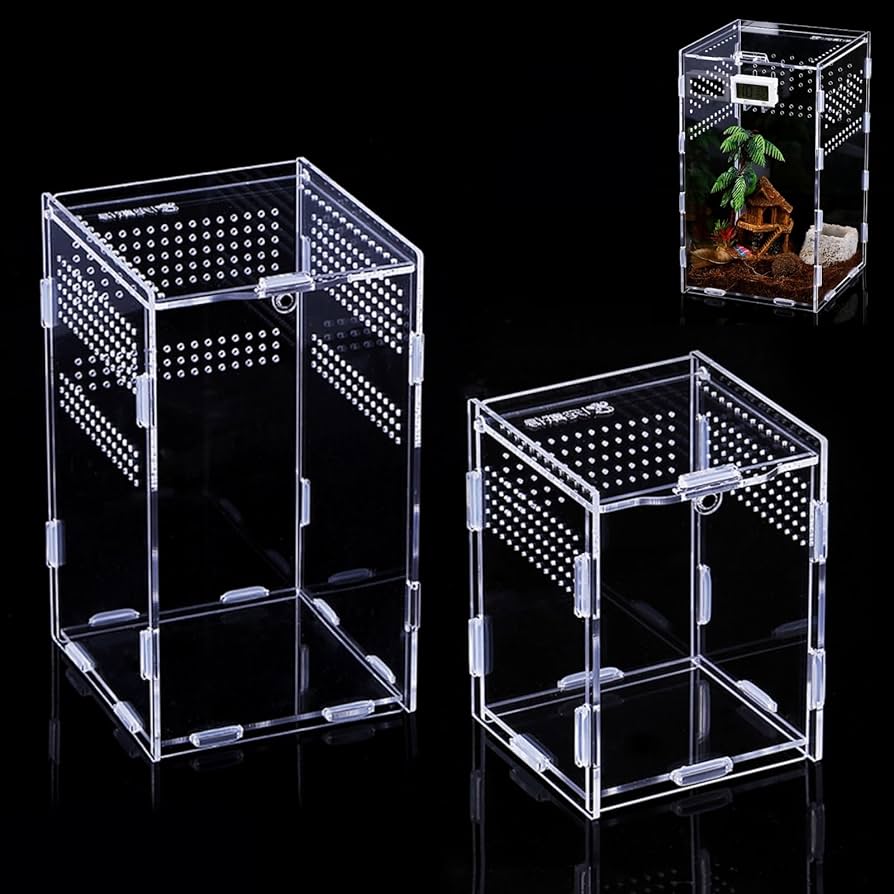 Amazon | 爬虫類 ケージ 2個入り レプタイルボックス 換気穴付き 飼育